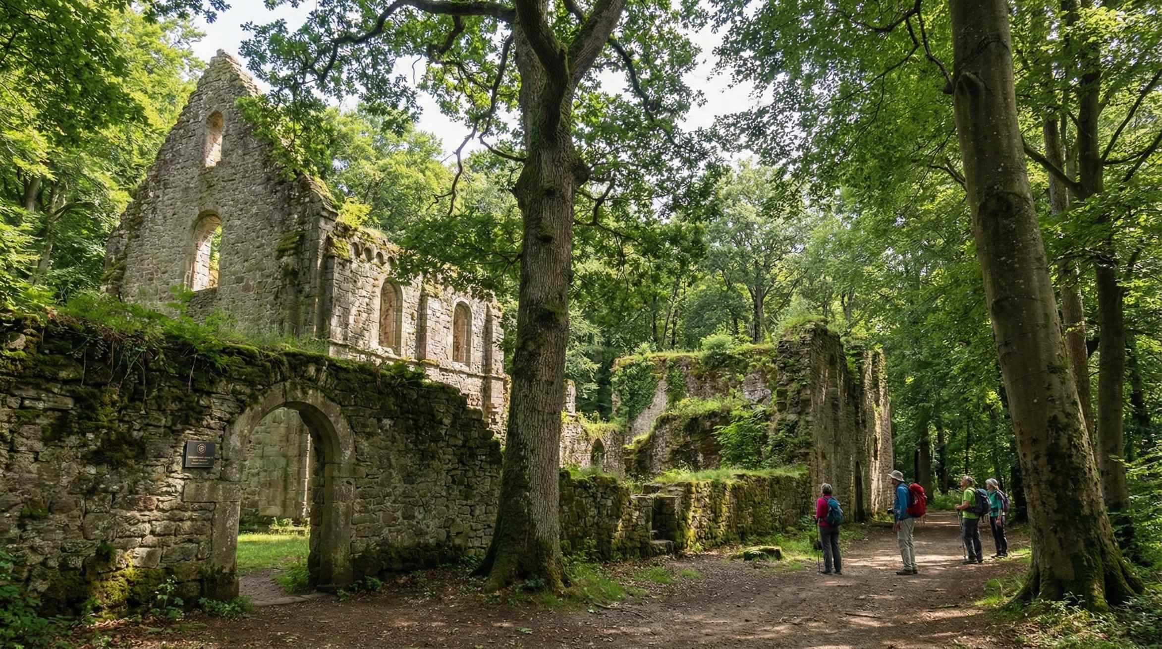 Ancient ruins reclaimed by forest